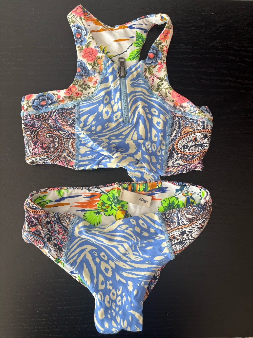Maaji Girls Multi-Print Blue Floral & Paisley Bikini Set